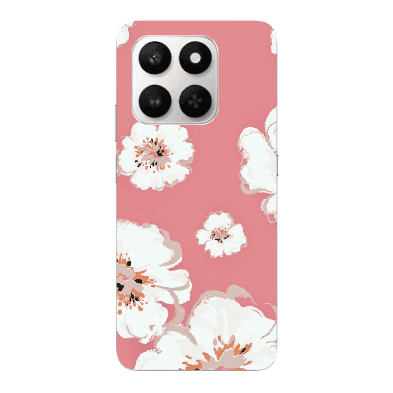 Honor Magic 400 Smart White Flowers Transparent Silicone TPU Θήκη
